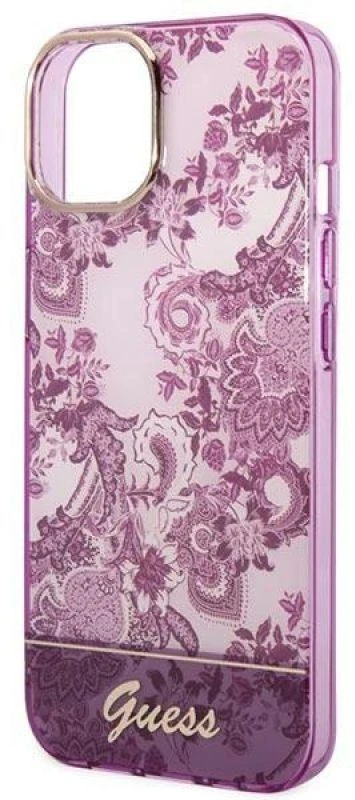 Dėklas GUESS GUHCP14MHGPLHF IPHONE 14 PLUS / 15 PLUS 6.7 "FUKSJA / FUSCHIA HARDCASE PORCELAIN COLLECTION