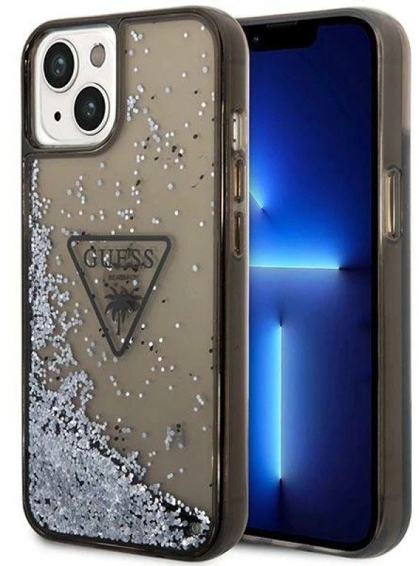 Dėklas GUESS GUHCP14MLFCTPK IPHONE 14 PLUS / 15 PLUS 6.7 "Juodas / Juodas HARDCASE LIQUID GLITTER PALM COLLECTION