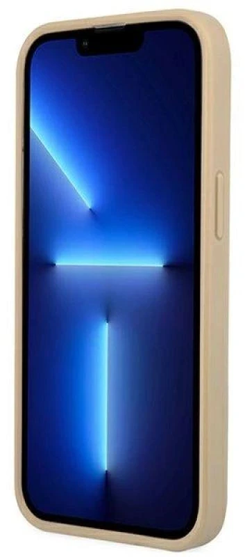 Guess GUHCP14MPSATLE Apple iPhone 14 Plus / 15 Plus 6.7″ beige kietas dėklas SaffianoTriangle Logo