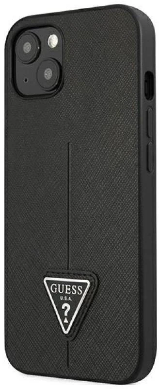 Dėklas GUESS GUHCP14MPSATLK IPHONE 14 PLUS / 15 PLUS 6.7 "Juodas / Juodas HARDCASE SAFFIANOTRIANGLE LOGO