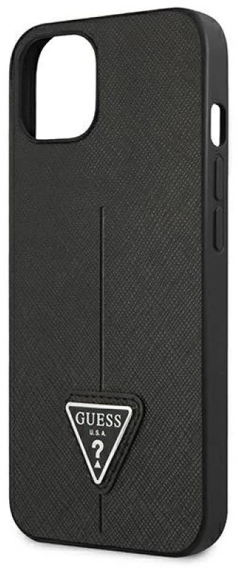 Dėklas GUESS GUHCP14MPSATLK IPHONE 14 PLUS / 15 PLUS 6.7 "Juodas / Juodas HARDCASE SAFFIANOTRIANGLE LOGO