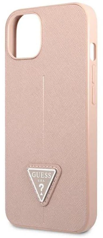 Dėklas GUESS GUHCP14MPSATLP IPHONE 14 PLUS / 15 PLUS 6.7 "Rožinis / Rožinis HARDCASE SAFFIANOTRIANGLE LOGO