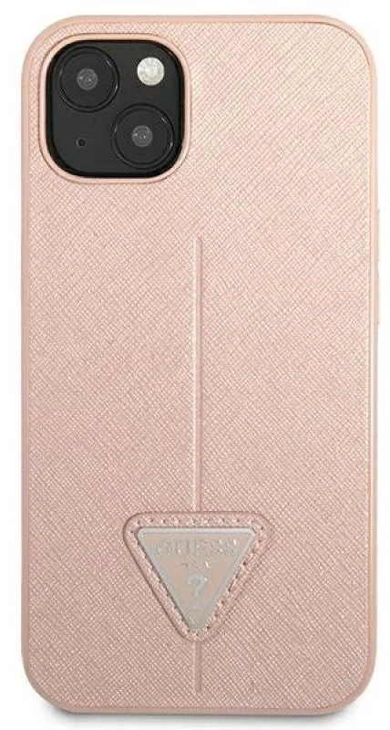Dėklas GUESS GUHCP14MPSATLP IPHONE 14 PLUS / 15 PLUS 6.7 "Rožinis / Rožinis HARDCASE SAFFIANOTRIANGLE LOGO