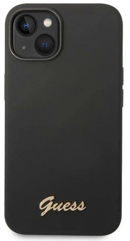 Dėklas GUESS GUHCP14MSLSMK IPHONE 14 PLUS / 15 PLUS 6.7 "Juodas / Juodas HARD CASE SILICONE VINTAGE GOLD LOGO