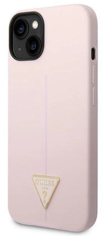 Guess GUHCP14MSLTGU Apple iPhone 14 Plus / 15 Plus 6.7″ violetinės spalvos kietas dėklas Silicone Triangle