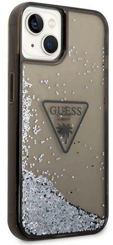Dėklas Guess GUHCP14SLFCTPK iPhone 14 6.1" juodas/juodas hardcase Liquid Glitter Palm Collection