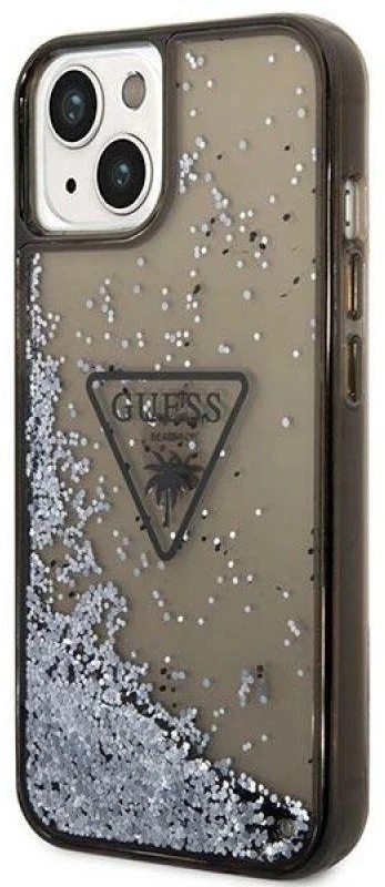 Dėklas Guess GUHCP14SLFCTPK iPhone 14 6.1" juodas/juodas hardcase Liquid Glitter Palm Collection