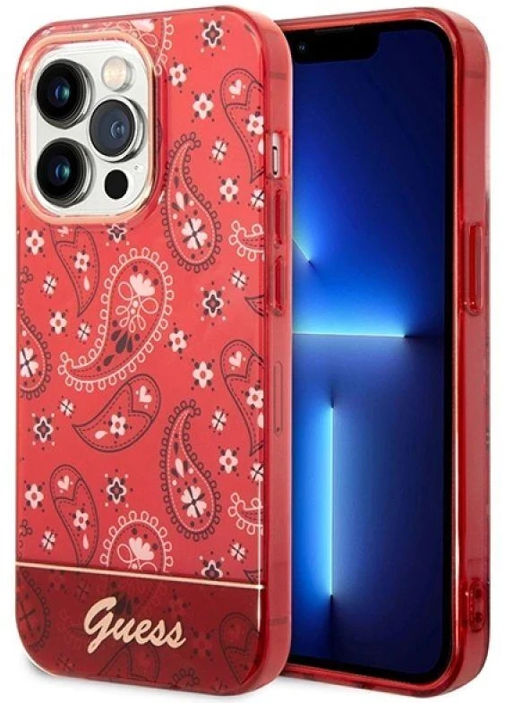 Dėklas GUESS GUHCP14XHGBNHR IPHONE 14 PRO MAX 6.7 "Raudonas/Raudonas HARDCASE BANDANA PAISLEY