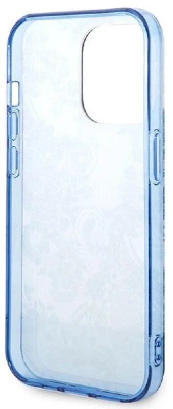 Guess GUHCP14XHGPLHB Apple iPhone 14 Pro Max 6,7″ mėlynas kietas dėklas Porcelain Collection