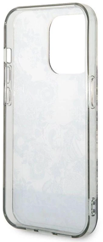 Guess GUHCP14XHGPLHG Apple iPhone 14 Pro Max 6,7″ pilkas kietas dėklas Porcelain Collection