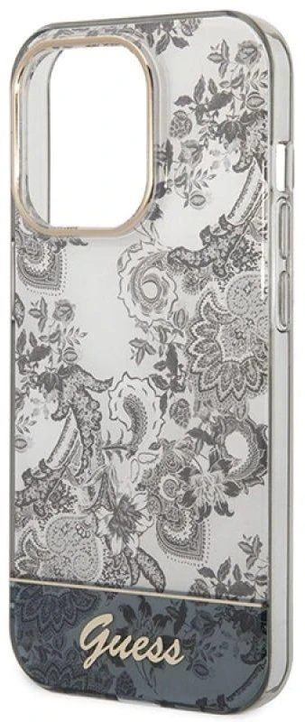 Guess GUHCP14XHGPLHG Apple iPhone 14 Pro Max 6,7″ pilkas kietas dėklas Porcelain Collection