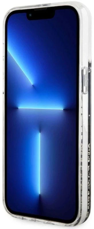 Guess GUHCP14XLCSGSGK Apple iPhone 14 Pro Max 6.7″ juodos spalvos kietas dėklas Liquid Glitter Marble