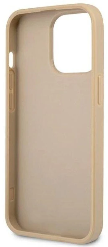 Guess GUHCP14XPSATLE Apple iPhone 14 Pro Max 6,7″ beige kietas dėklas SaffianoTriangle Logo