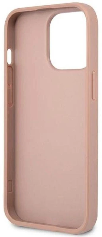 Guess GUHCP14XPSATLP Apple iPhone 14 Pro Max 6,7″ rožinės spalvos kietas dėklas SaffianoTriangle Logo