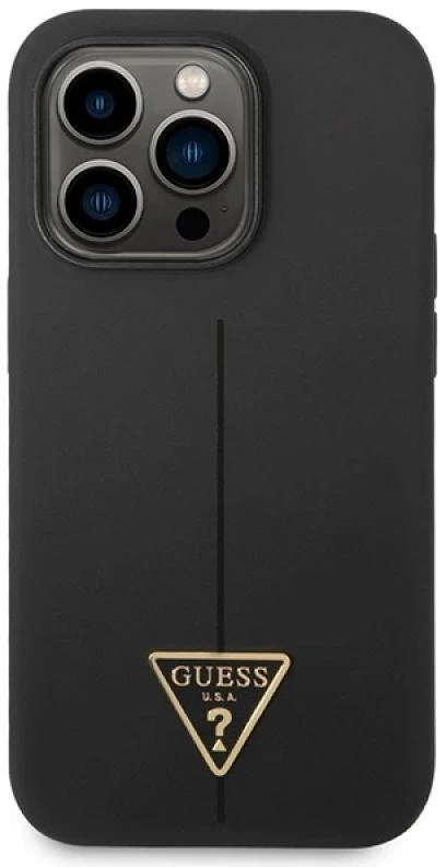 Dėklas Guess GUHCP14XSLTGK iPhone 14 Pro Max 6,7" juoda/juodas hardcase Silicone Triangle