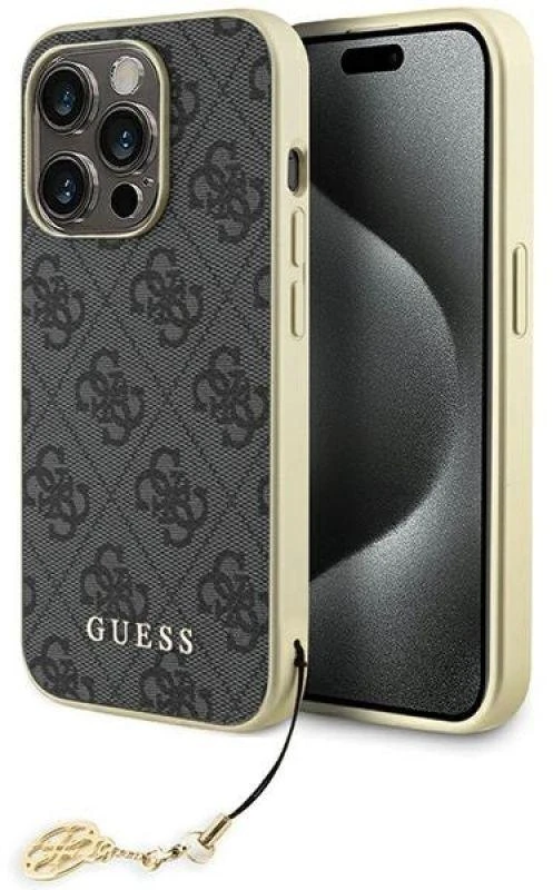 Dėklas Guess GUHCP15LGF4GGR iPhone 15 Pro 6.1" pilka/pilkas hardcase 4G Charms Collection