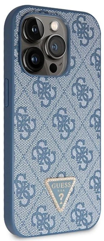 Guess GUHCP15LP4TDSCPB Apple iPhone 15 Pro 6.1″ mėlynas kietas dėklas Crossbody 4G Metal Logo