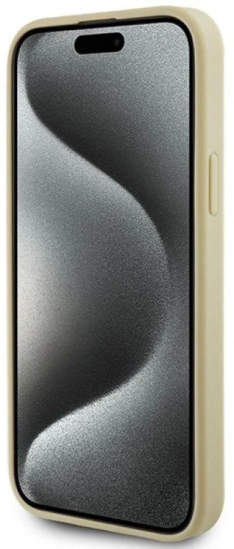 Guess dėklas, skirtas iPhone 15 Plus 6.7GUHCP15MPS4DGPD auksinis kietas dėklas , skirtas Strass Metal Logo