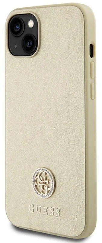 Guess dėklas, skirtas iPhone 15 Plus 6.7GUHCP15MPS4DGPD auksinis kietas dėklas , skirtas Strass Metal Logo