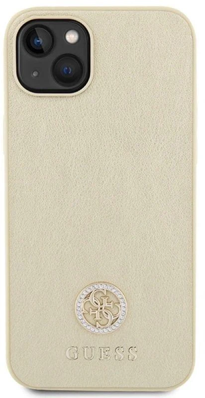 Guess dėklas, skirtas iPhone 15 Plus 6.7GUHCP15MPS4DGPD auksinis kietas dėklas , skirtas Strass Metal Logo