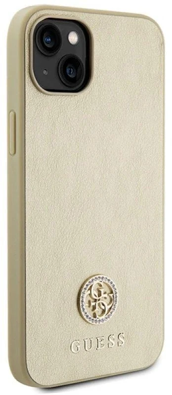 Guess dėklas, skirtas iPhone 15 Plus 6.7GUHCP15MPS4DGPD auksinis kietas dėklas , skirtas Strass Metal Logo
