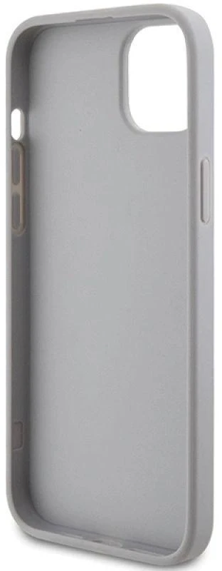 Guess dėklas, skirtas iPhone 15 Plus 6,7 GUHCP15MPS4DGPS sidabrinis HC PU 4G Metal Logo Strass
