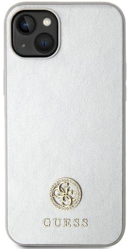 Guess dėklas, skirtas iPhone 15 Plus 6,7 GUHCP15MPS4DGPS sidabrinis HC PU 4G Metal Logo Strass