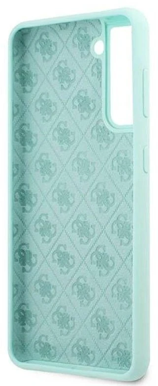 Guess GUHCS21MLSLMGLB S21+ G996 mėlynas kietas dėklas Silicone Script Metal Logo