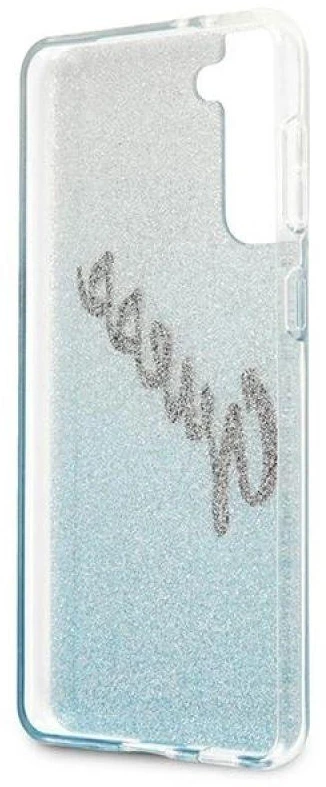 Dėklas GUESS HARD CASE GLITTER GRADIENT SCRIPT SAMSUNG GALAXY S21 PLUS Mėlynas