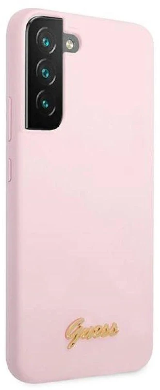 Guess GUHCS22MLSLMGLA S22+ S906 lavender kietas dėklas Silicone Script Metal Logo