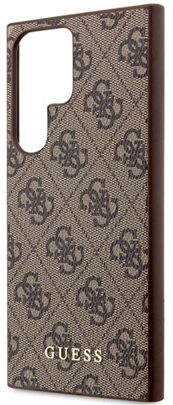 Guess GUHCS23LG4GFBR S23 Ultra S918 rudos spalvos kietas dėklas 4G Metal Gold Logo