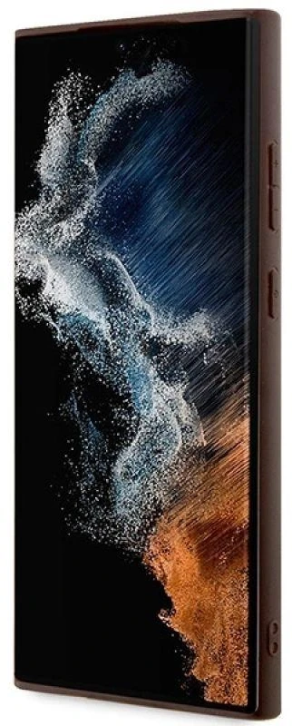 Guess GUHCS23LG4GFBR S23 Ultra S918 rudos spalvos kietas dėklas 4G Metal Gold Logo