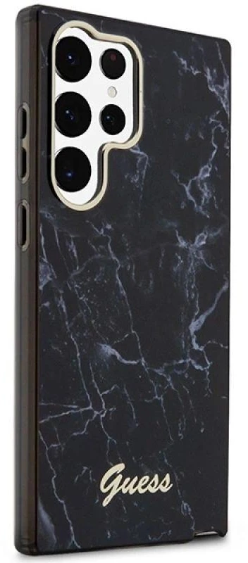 Guess GUHCS23LPCUMAK S23 Ultra S918 juodos spalvos kietas dėklas Marble