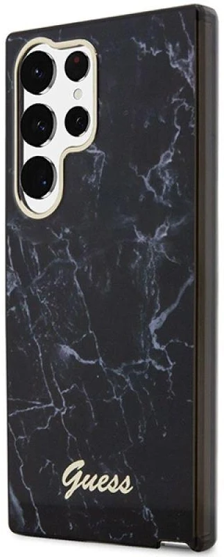 Guess GUHCS23LPCUMAK S23 Ultra S918 juodos spalvos kietas dėklas Marble