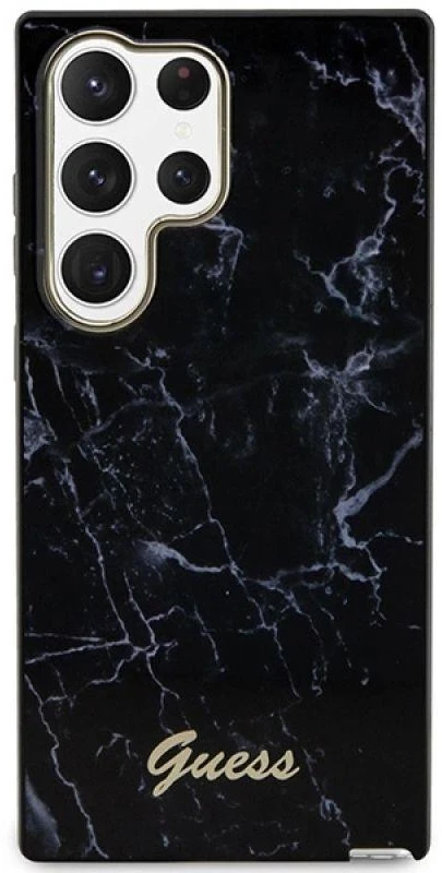 Guess GUHCS23LPCUMAK S23 Ultra S918 juodos spalvos kietas dėklas Marble
