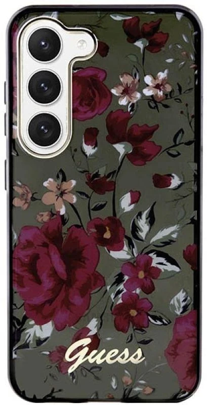 Guess dėklas, skirtas Samsung Galaxy S23 Plus GUHCS23MHCFWSA chaki spalvos HC IML Flower