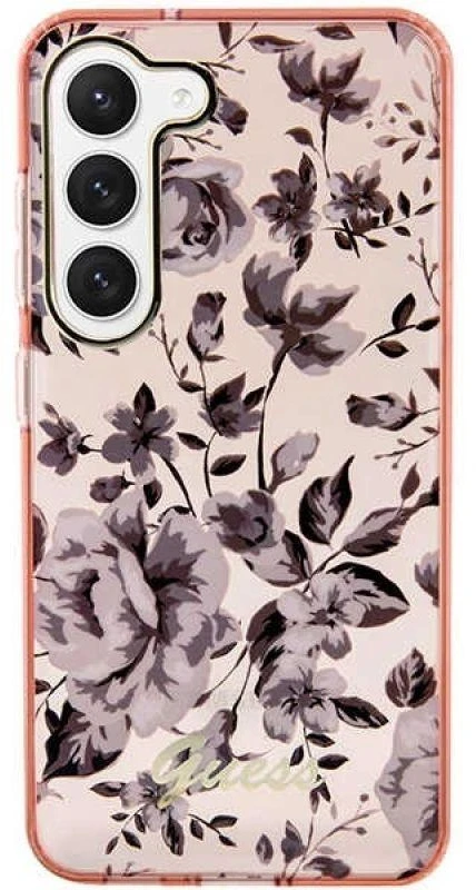Guess dėklas, skirtas Samsung Galaxy S23 Plus GUHCS23MHCFWSP rožinės spalvos HC IML Flower