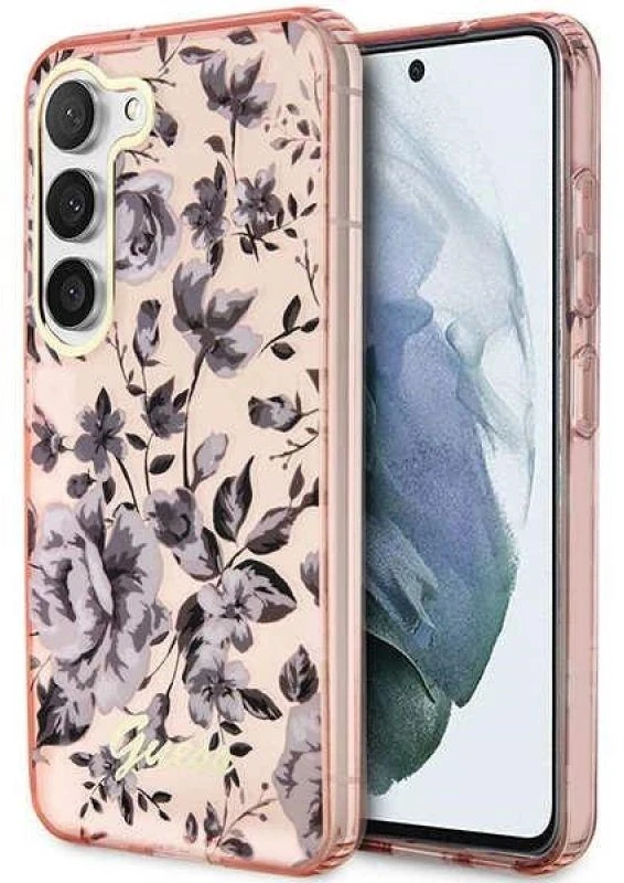 Guess dėklas, skirtas Samsung Galaxy S23 Plus GUHCS23MHCFWSP rožinės spalvos HC IML Flower