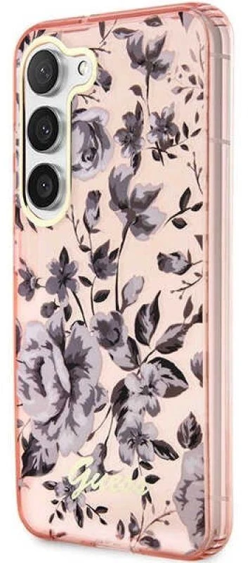Guess dėklas, skirtas Samsung Galaxy S23 Plus GUHCS23MHCFWSP rožinės spalvos HC IML Flower