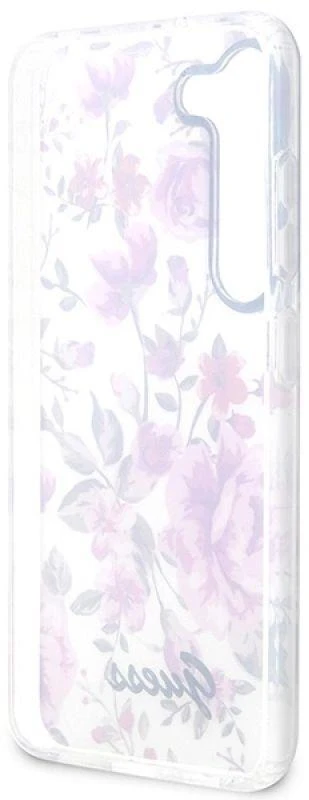 Guess GUHCS23MHCFWST S23+ S916 baltos spalvos kietas dėklas Flower Collection