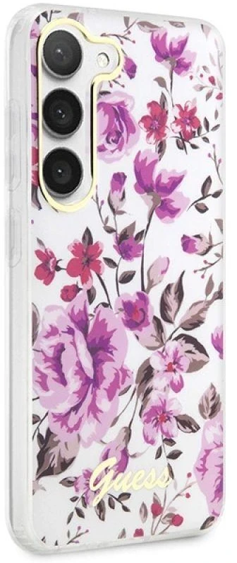 Guess GUHCS23MHCFWST S23+ S916 baltos spalvos kietas dėklas Flower Collection