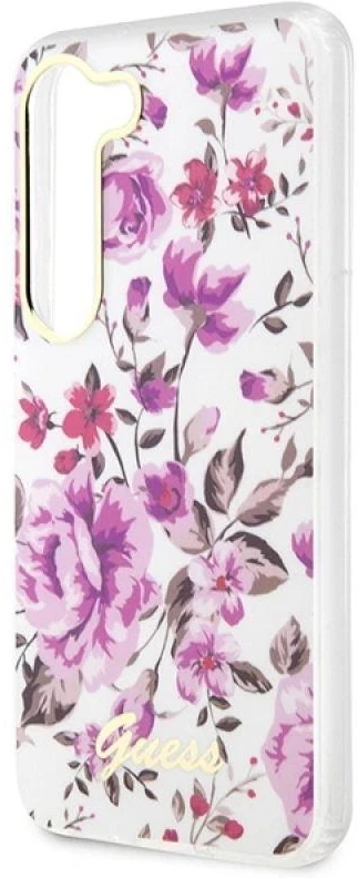 Guess GUHCS23MHCFWST S23+ S916 baltos spalvos kietas dėklas Flower Collection