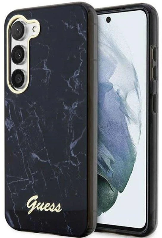 Guess GUHCS23MPCUMAK S23+ S916 juodos spalvos kietas dėklas Marble