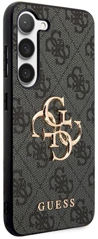 Samsung Galaxy S23 Guess dėklas 4G Big Metal Logo (GUHCS23S4GMGGR) pilkos spalvos