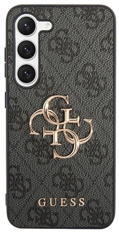 Samsung Galaxy S23 Guess dėklas 4G Big Metal Logo (GUHCS23S4GMGGR) pilkos spalvos