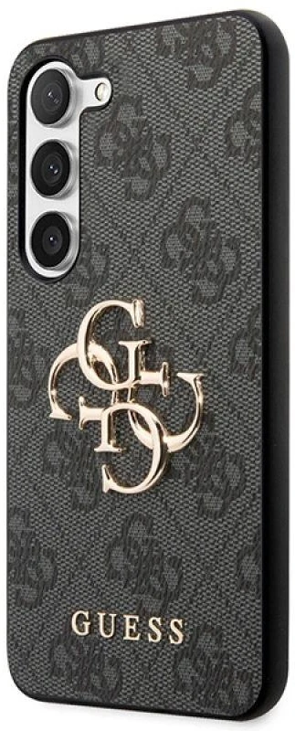 Samsung Galaxy S23 Guess dėklas 4G Big Metal Logo (GUHCS23S4GMGGR) pilkos spalvos