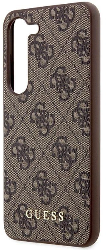 Guess GUHCS23SG4GFBR S23 S911 rudos spalvos kietas dėklas 4G Metal Gold Logo
