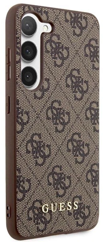 Guess GUHCS23SG4GFBR S23 S911 rudos spalvos kietas dėklas 4G Metal Gold Logo