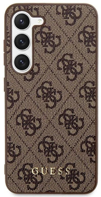 Guess GUHCS23SG4GFBR S23 S911 rudos spalvos kietas dėklas 4G Metal Gold Logo
