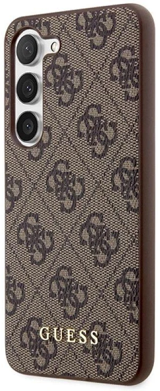 Guess GUHCS23SG4GFBR S23 S911 rudos spalvos kietas dėklas 4G Metal Gold Logo